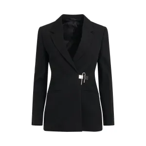 Starchy Wool Tricotine Jacket in Black