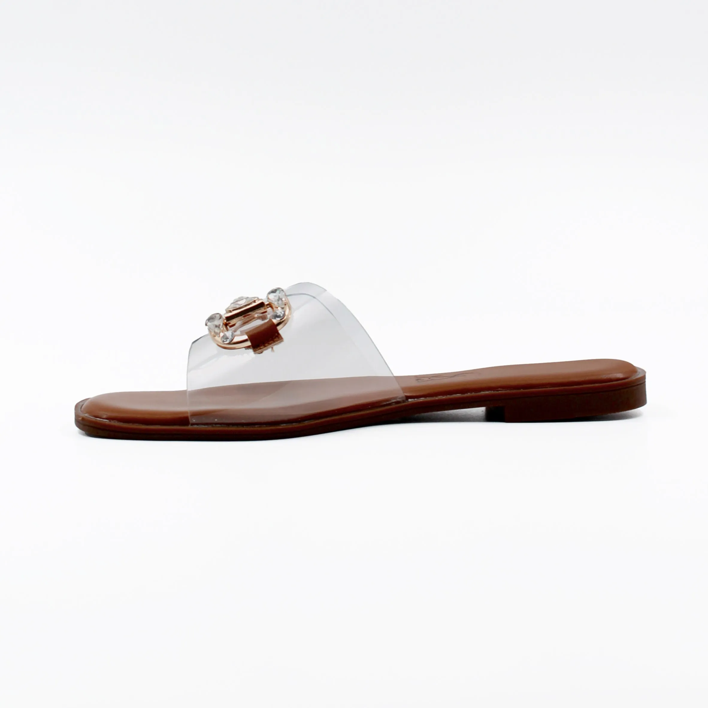 STONE EMBELLISHED VINYL FLATS