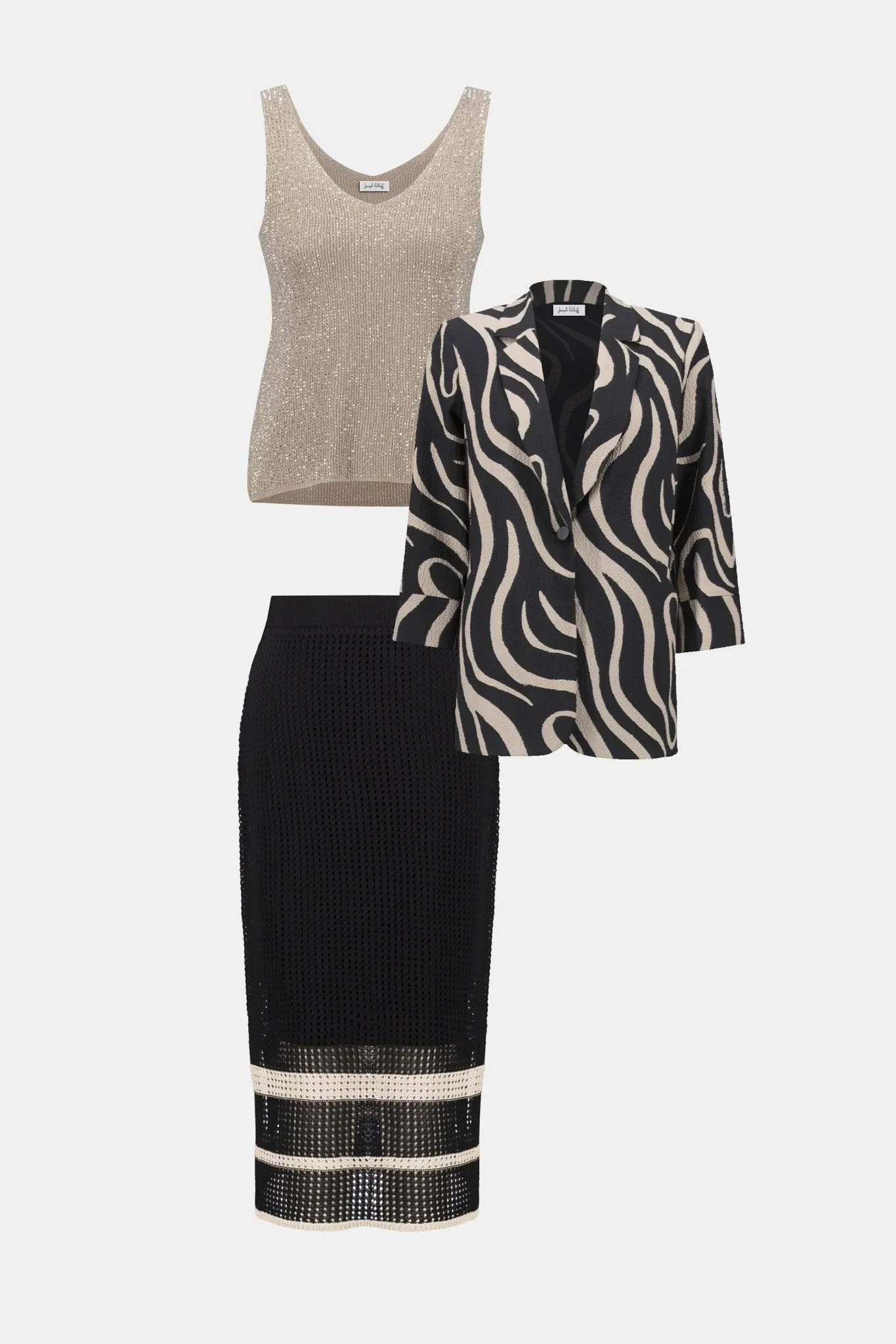 Sweater Knit Open Stitch Stripe Skirt
