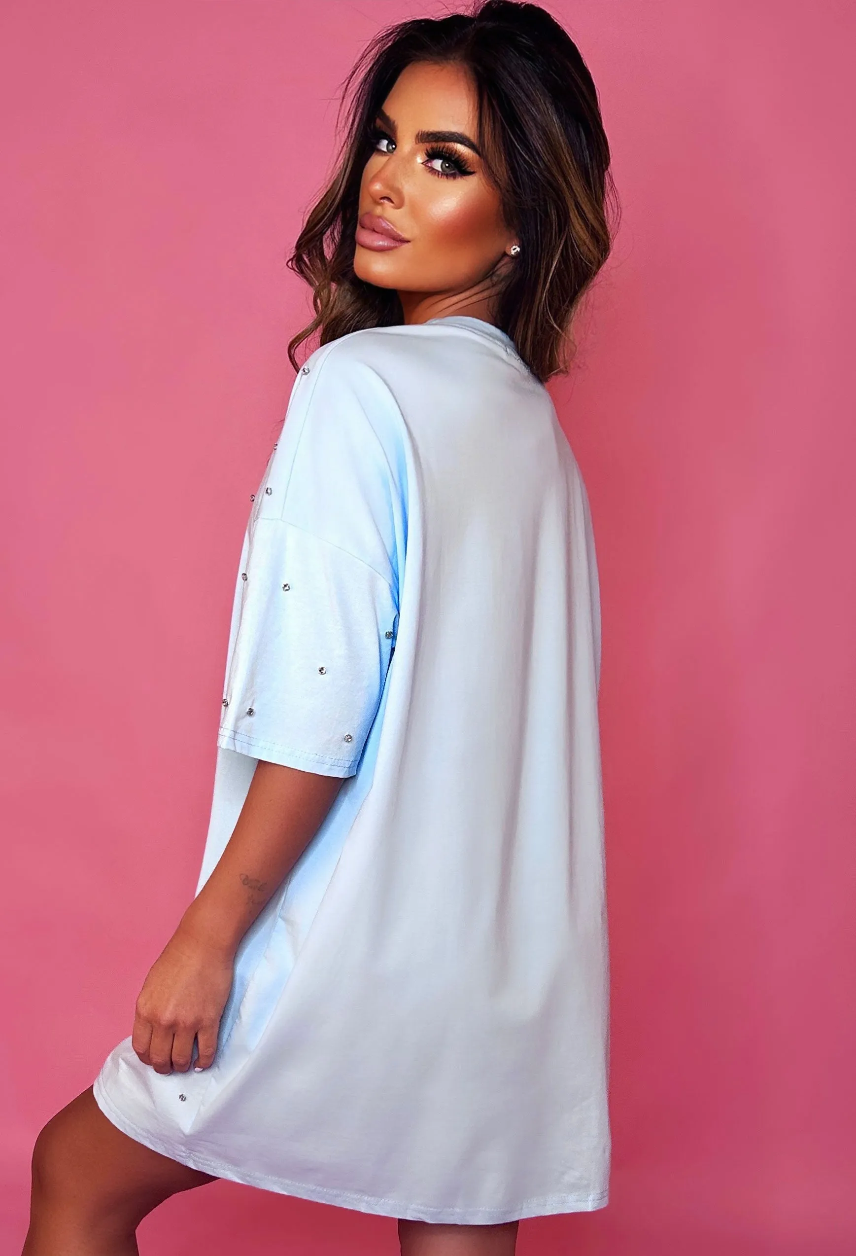 True Diamond Blue Gem T-Shirt Dress