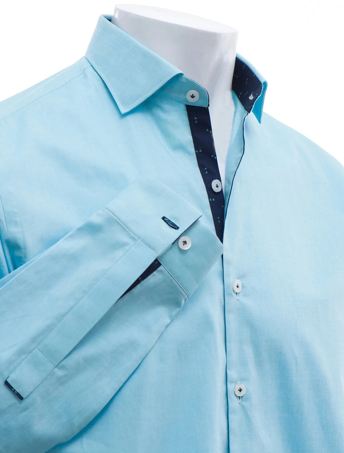 TURQUOISE BLUE SMART-CASUAL SHIRT