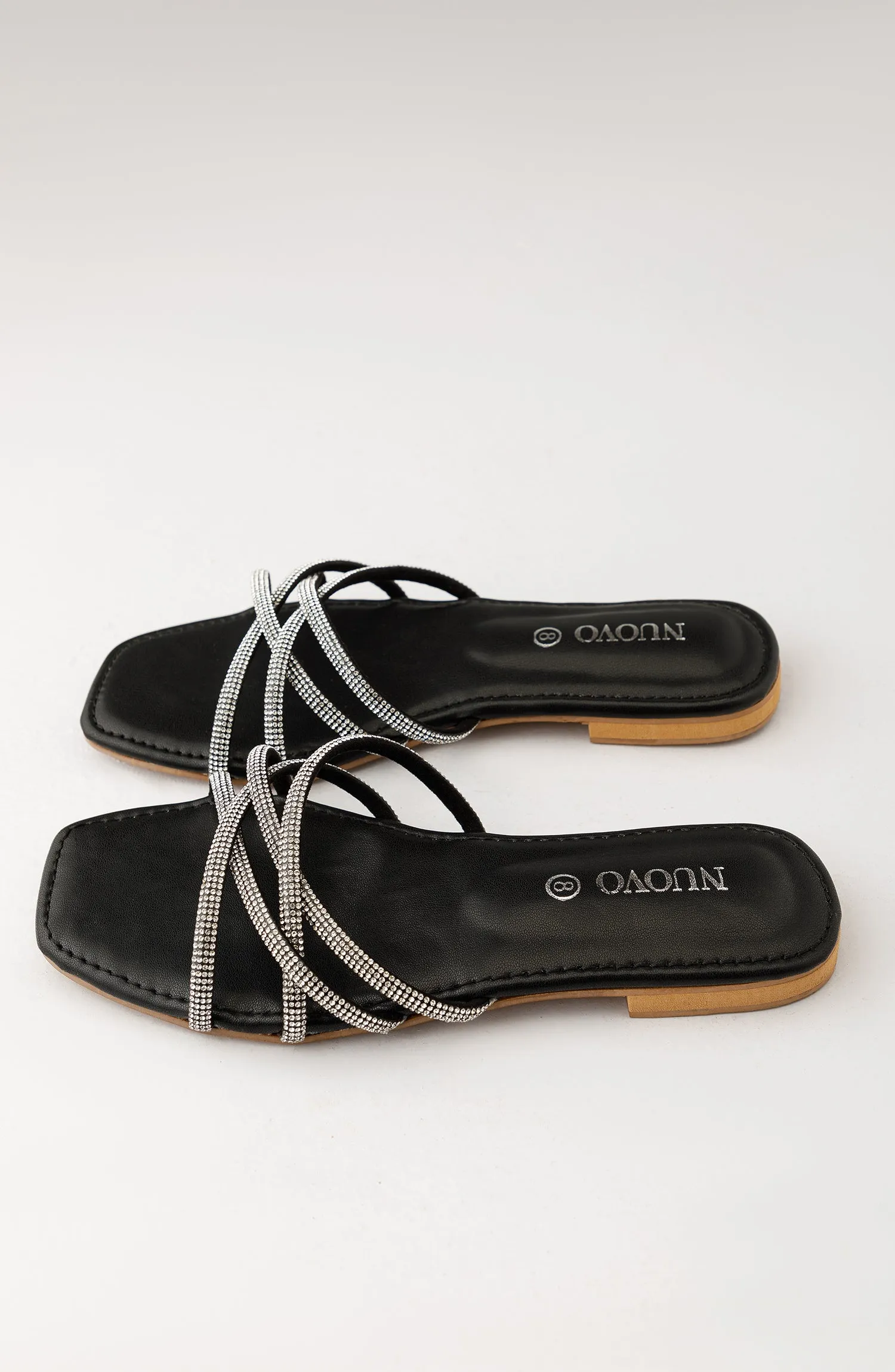 Women Slippers -  Flat Sandals - BLACK (WAFF23W-1004 BLACK)