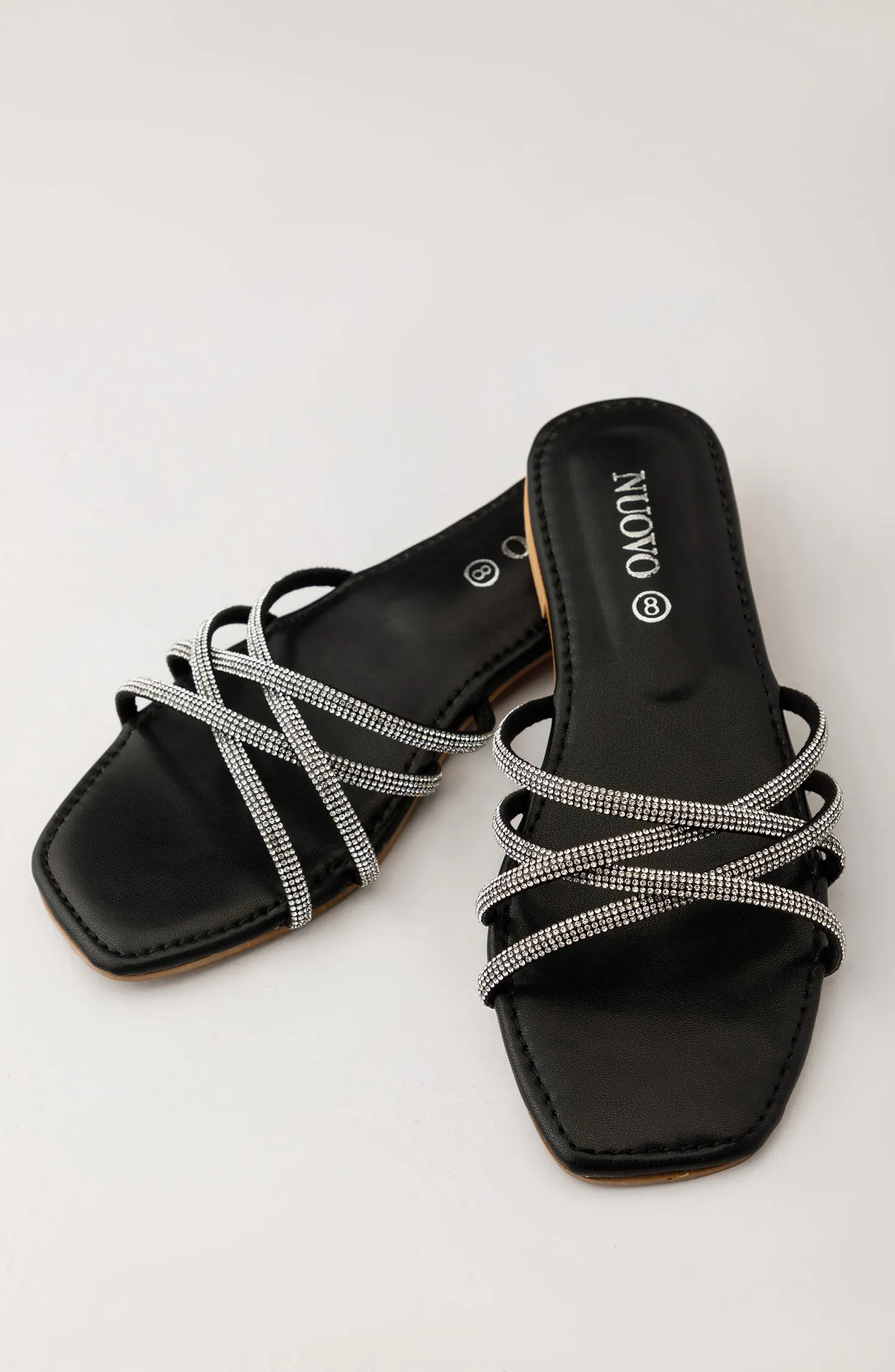 Women Slippers -  Flat Sandals - BLACK (WAFF23W-1004 BLACK)