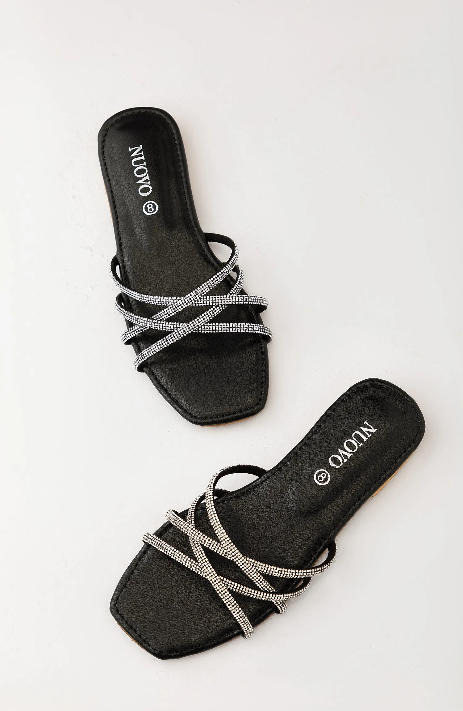 Women Slippers -  Flat Sandals - BLACK (WAFF23W-1004 BLACK)