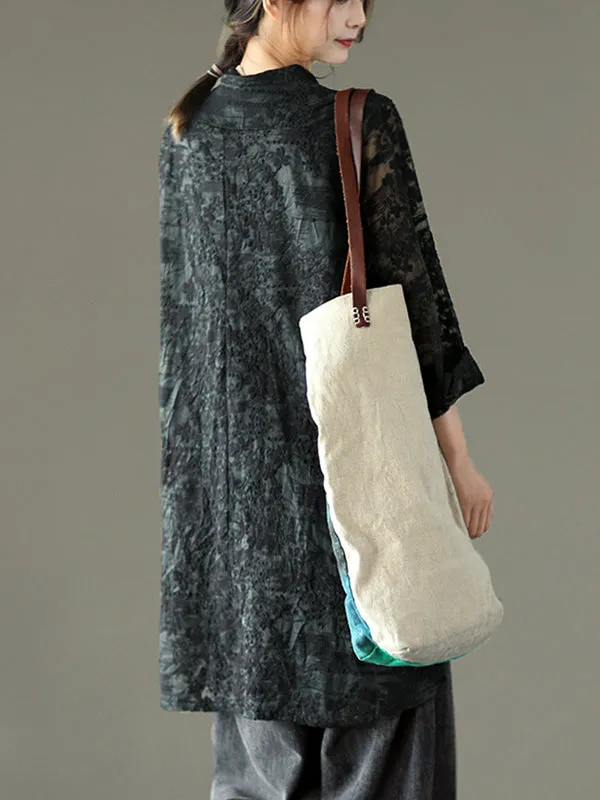xakxx Vintage Loose Embroidered Lace Hollow Blouse